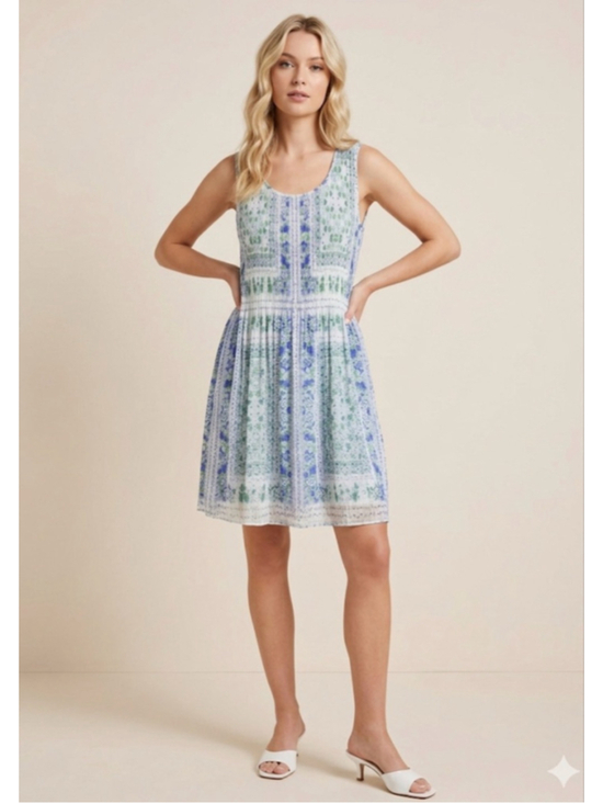 Jane and Delancey Dresses & Skirts - Jane and Delancey Mini Dress M White Blue Floral